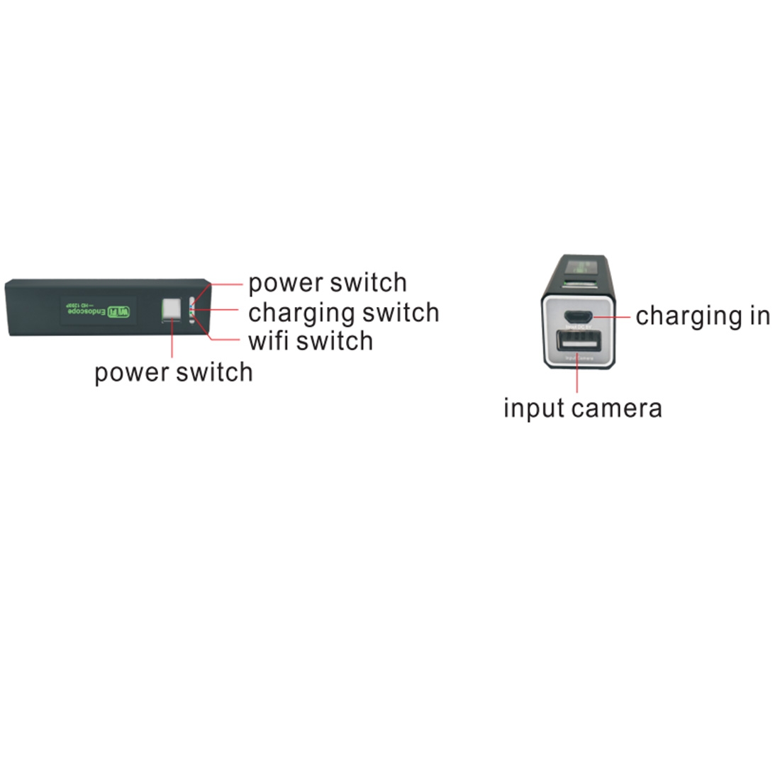 Smartphone endoscope camera - 5m, 1200p HD, 8 LED lights, Wifi