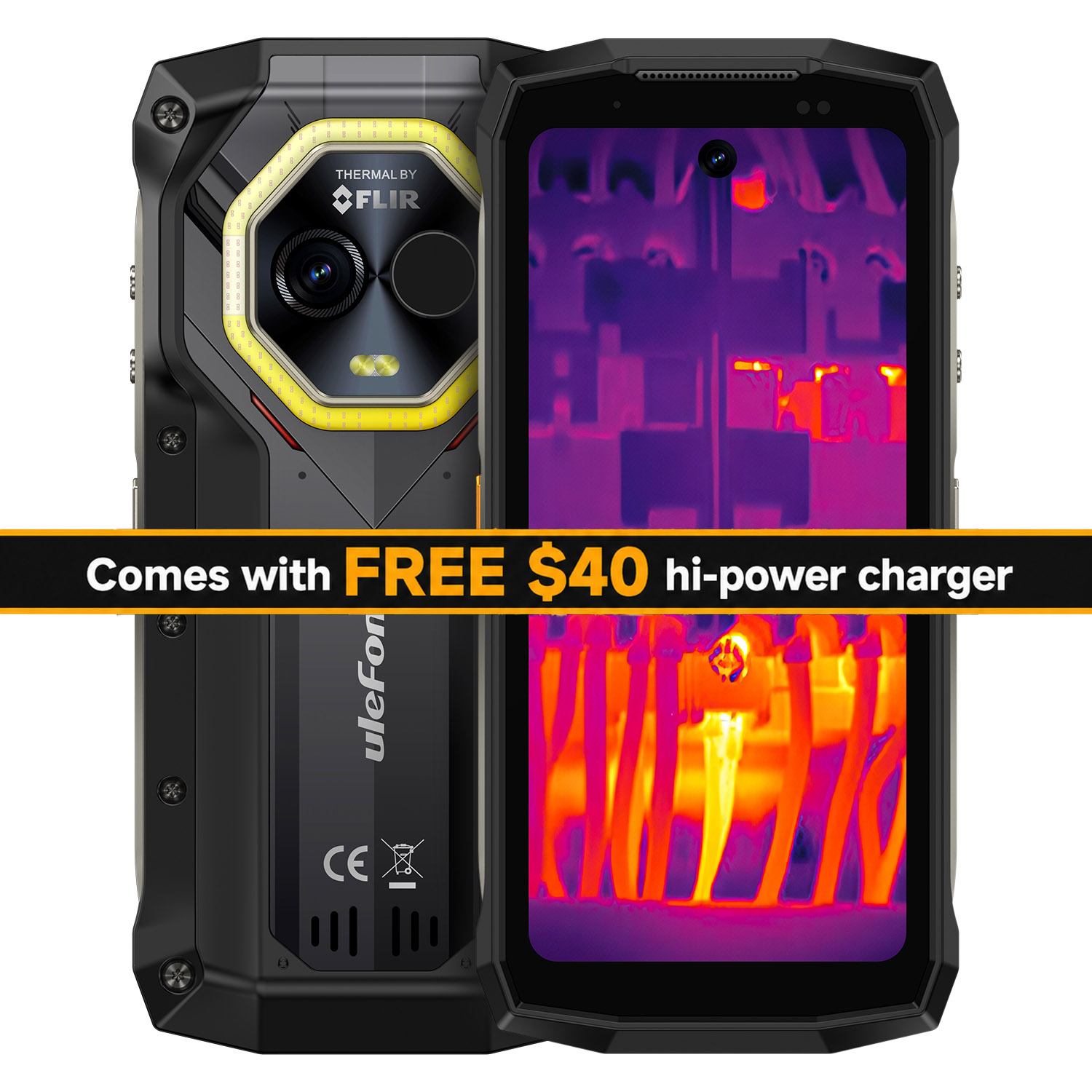 Ulefone Armor Mini 20 Thermal 5G rugged phone - 8GB/256GB Dimensity 6300, Android 14, 50MP camera, Dual VoLTE, 6200 mAh