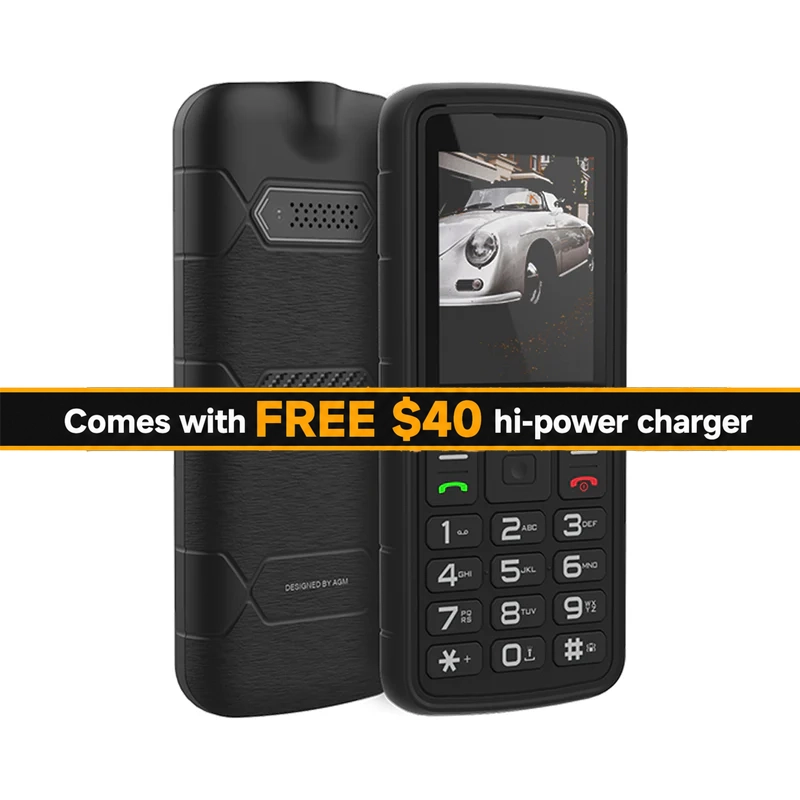 AGM M9 student phone, 4G, no internet, no social media, just texts and calls, IP68/69K waterproof, 2-year warranty
