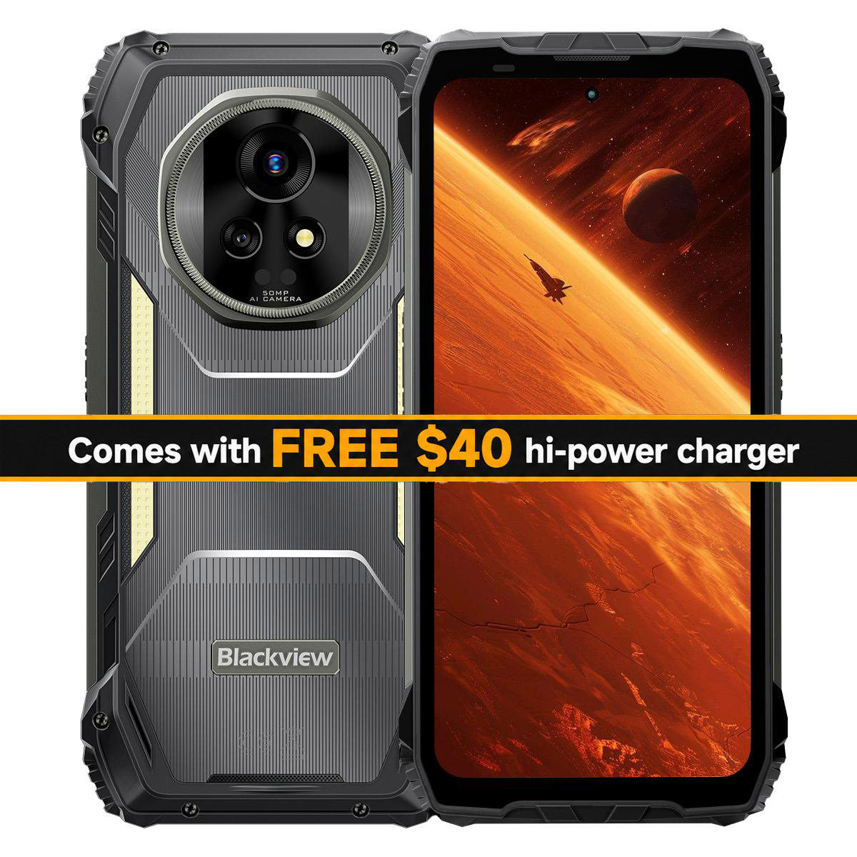 Blackview XPLORE 2, 5G, 16-48GB RAM+1TB ROM, Android 15, Dual 50MP Samsung Cameras with OIS, Night Vision, 20,000 mAh battery, 2-year warranty