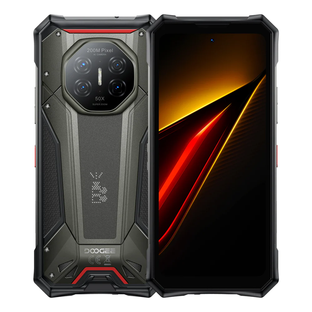 Doogee S300 Pro 5G Rugged Phone, 48GB+512GB Dimensity 8300 6.78" FHD+ 11000mAh Battery 66W 200MP Camera Android 16