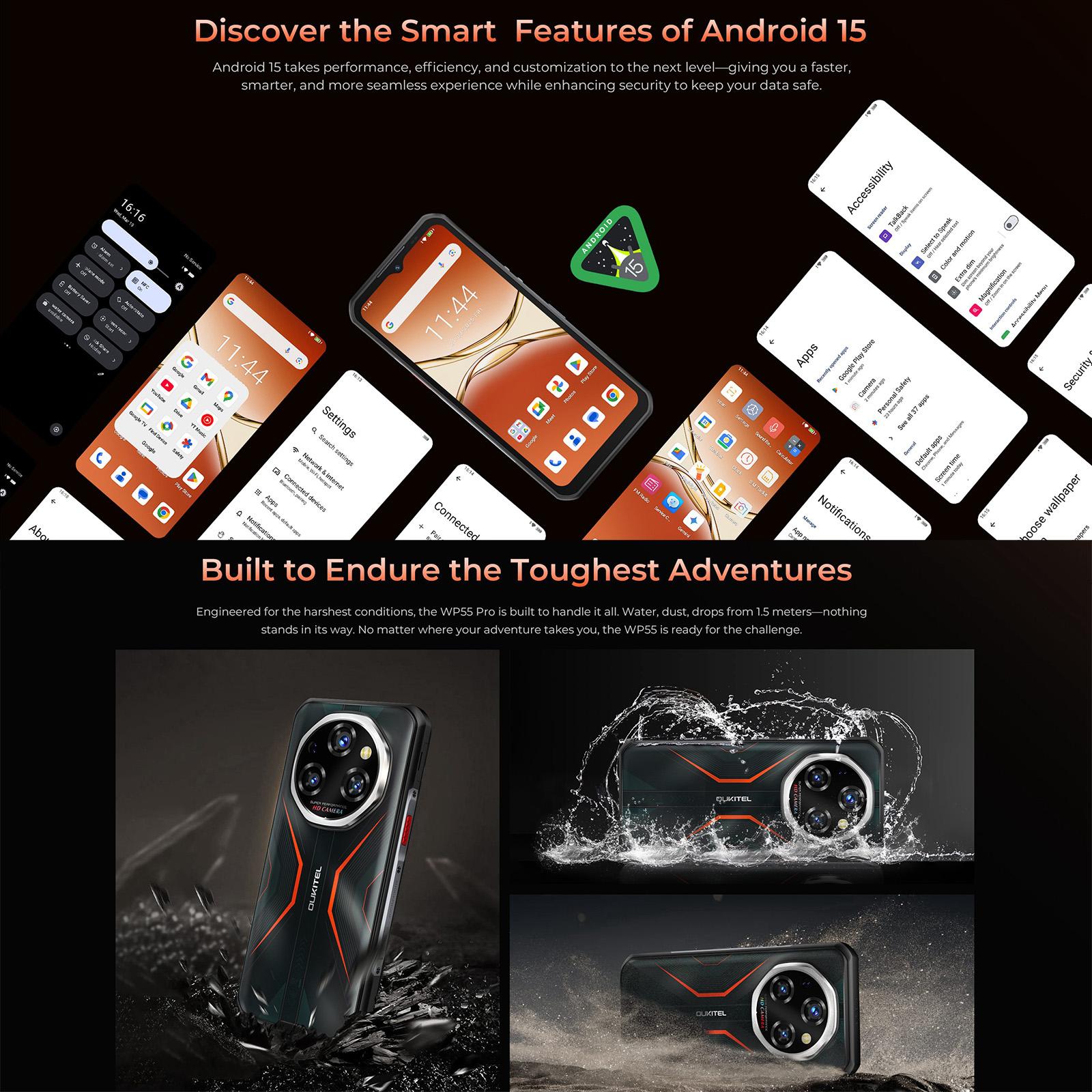 Oukitel WP55 Pro 5G Rugged Phone, 48GB+512GB, 108MP Camera, Fingerprint, 6.6 inch Android 15 Dimensity 7025 Octa Core, NFC, OTG, Network: 5G (Silver) - Image 8