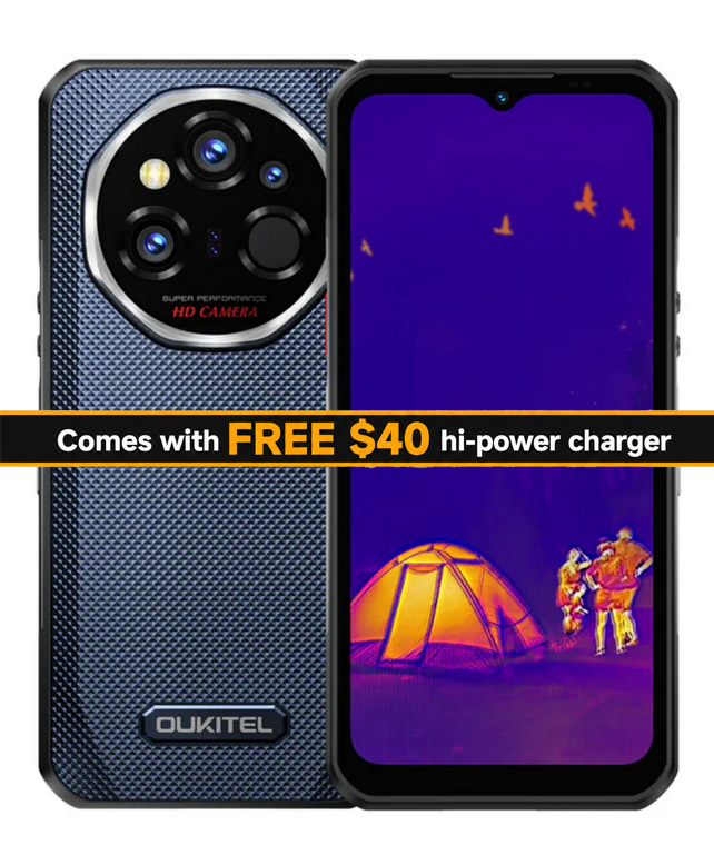 Oukitel WP55 Ultra Thermal 5G Rugged Phone, 36GB+512GB, 108MP Camera, Fingerprint, 6.6 inch Android 15 Dimensity 7025 Octa Core, NFC, OTG, Network: 5G