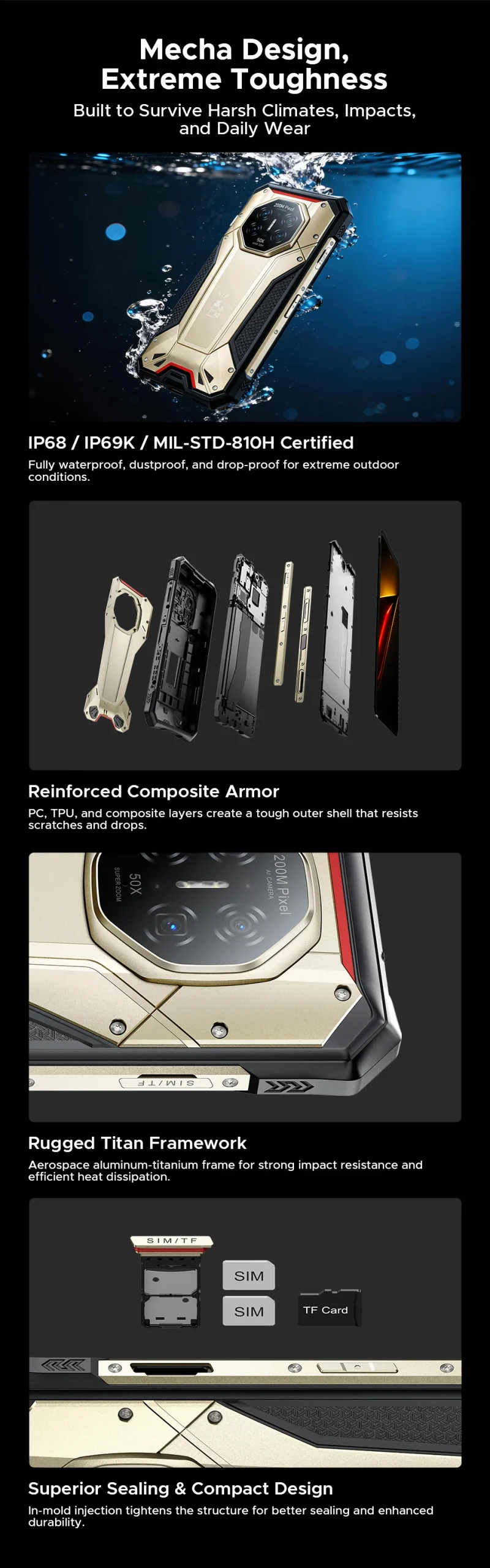 Doogee S300 Pro 5G Rugged Phone, 48GB+512GB Dimensity 8300 6.78" FHD+ 11000mAh Battery 66W 200MP Camera Android 16 - Image 22