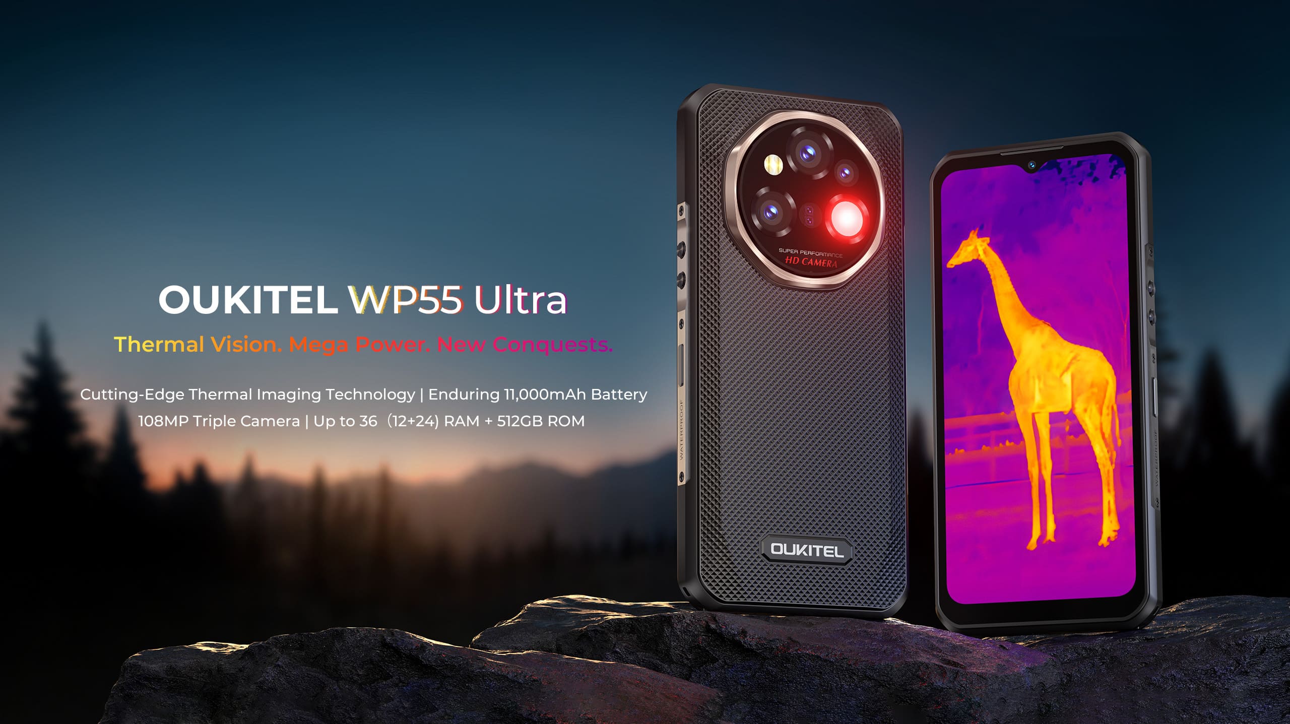 Oukitel WP55 Ultra Thermal 5G Rugged Phone, 36GB+512GB, 108MP Camera, Fingerprint, 6.6 inch Android 15 Dimensity 7025 Octa Core, NFC, OTG, Network: 5G - Image 2