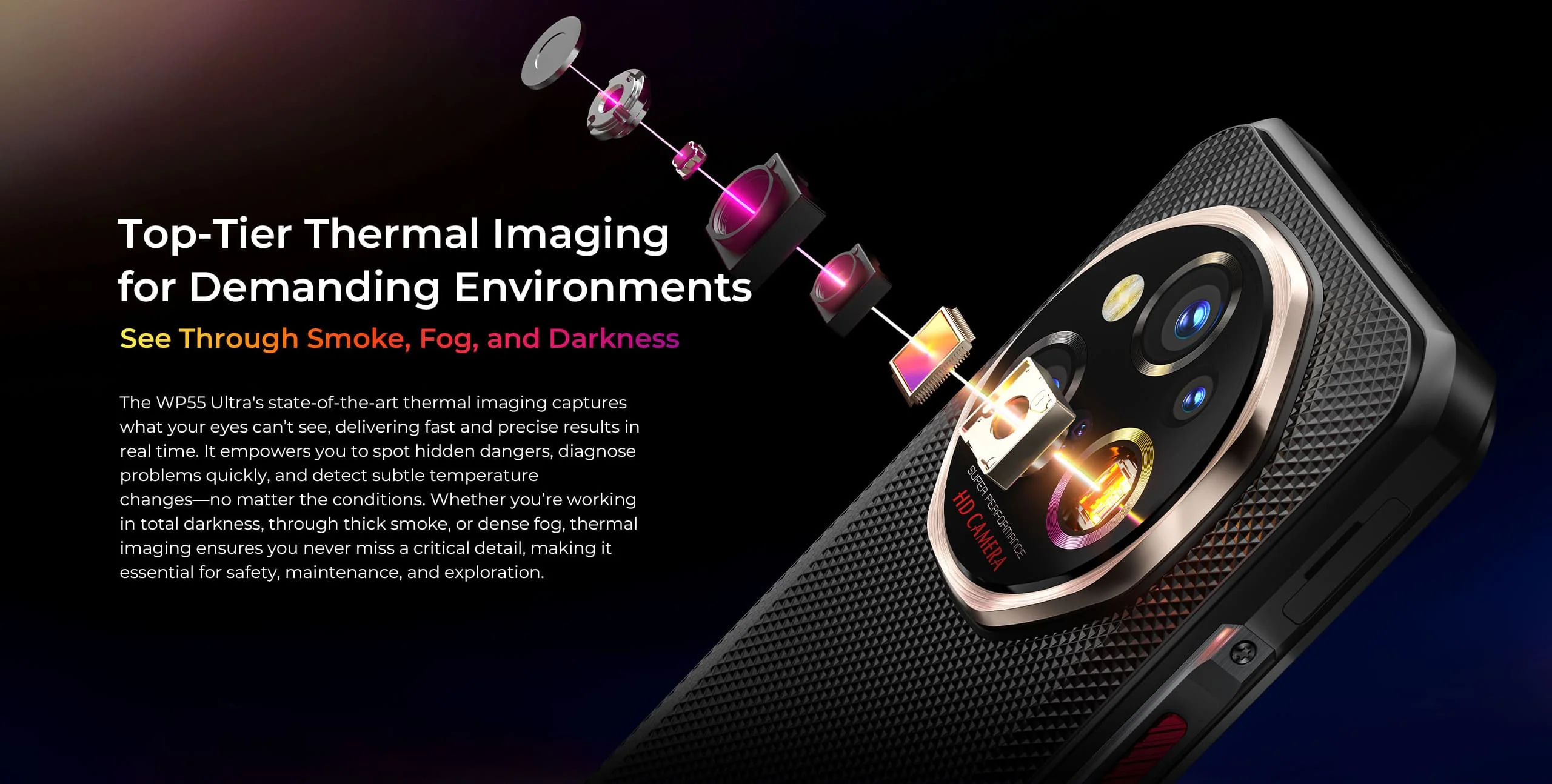 Oukitel WP55 Ultra Thermal 5G Rugged Phone, 36GB+512GB, 108MP Camera, Fingerprint, 6.6 inch Android 15 Dimensity 7025 Octa Core, NFC, OTG, Network: 5G - Image 4
