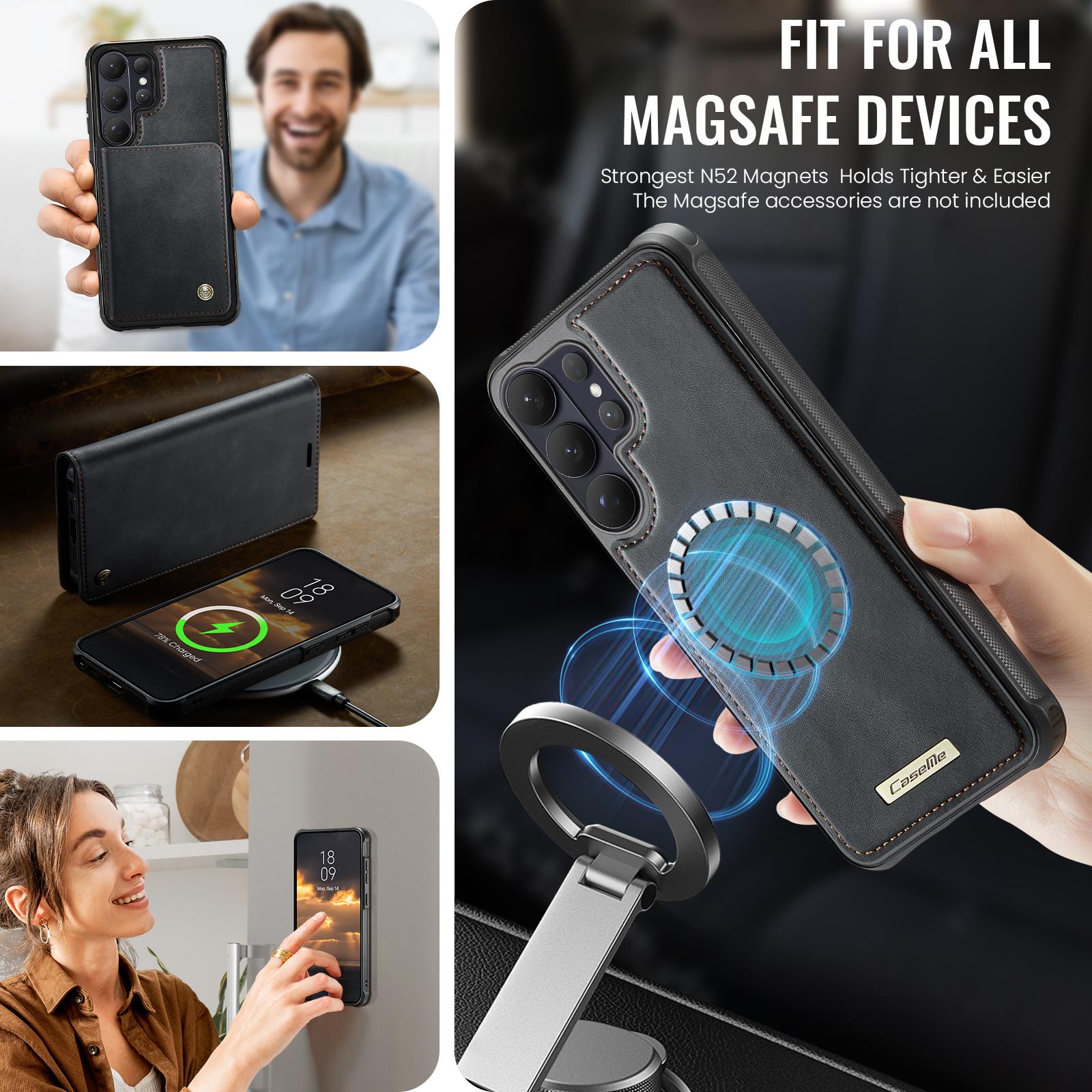 Samsung Galaxy S24 FE 5G CaseMe C49 Magnetic RFID Blocking Detachable Wallet Leather Phone Case (Black) - Image 4