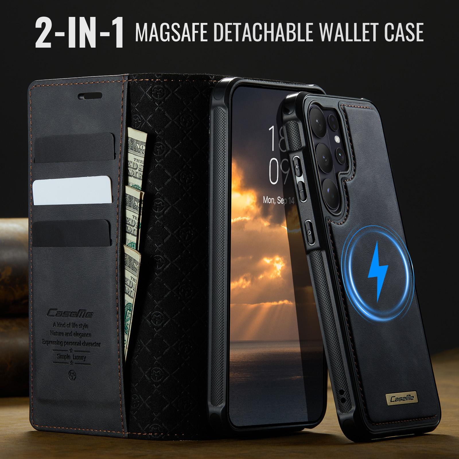 Samsung Galaxy S24 FE 5G CaseMe C49 Magnetic RFID Blocking Detachable Wallet Leather Phone Case (Black) - Image 5