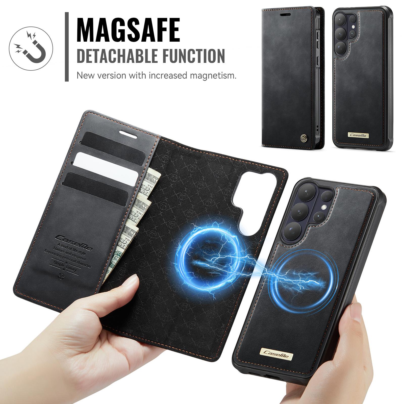 Samsung Galaxy S24 FE 5G CaseMe C49 Magnetic RFID Blocking Detachable Wallet Leather Phone Case (Black) - Image 7