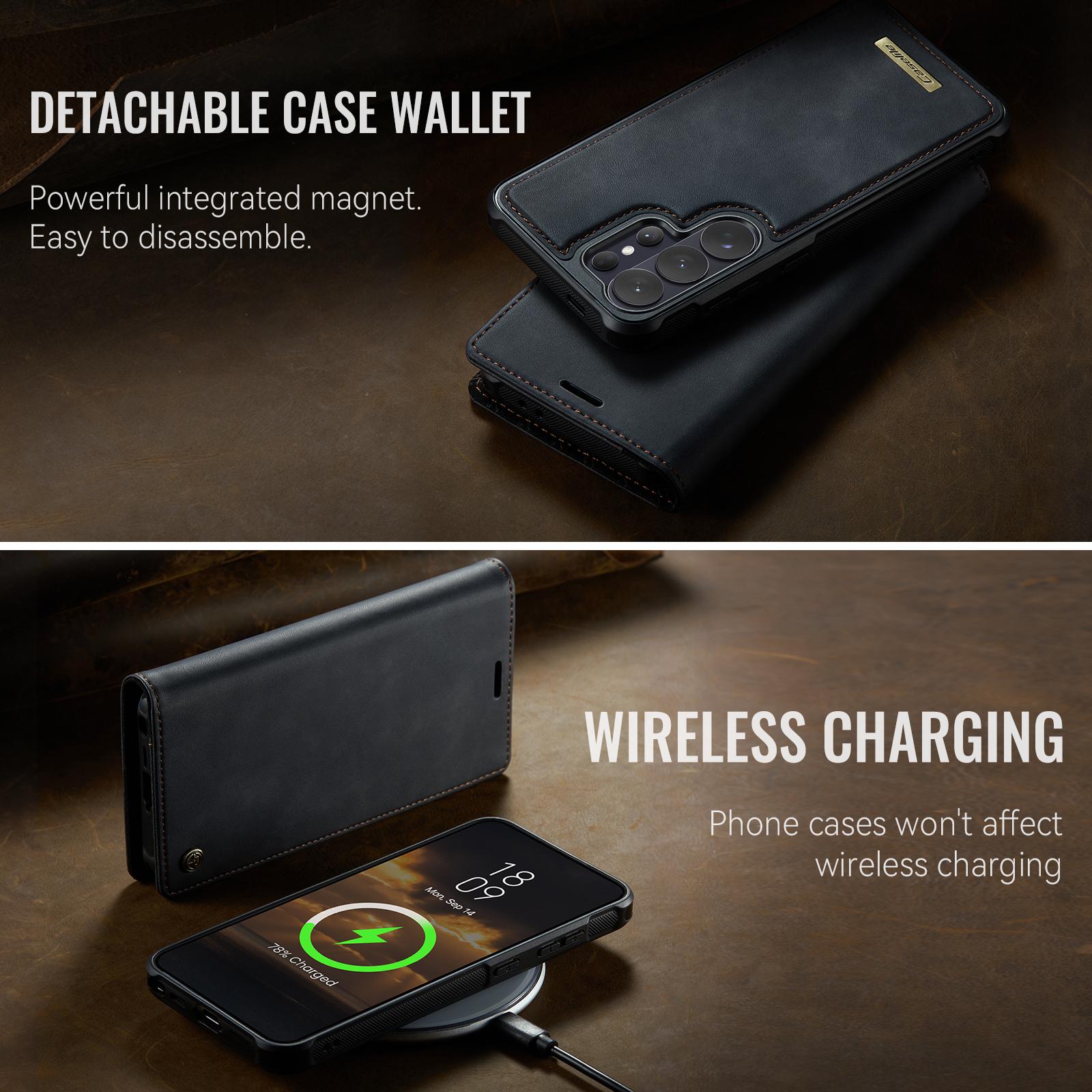 Samsung Galaxy S24 FE 5G CaseMe C49 Magnetic RFID Blocking Detachable Wallet Leather Phone Case (Black) - Image 8