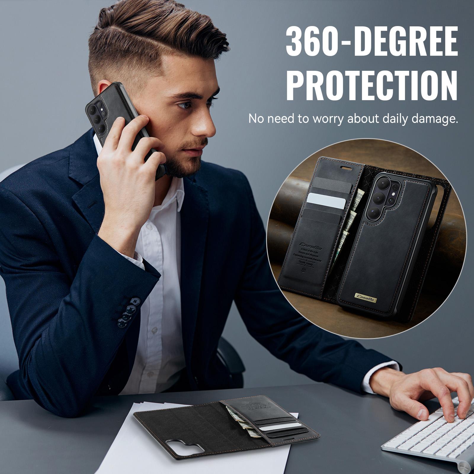 Samsung Galaxy S24 FE 5G CaseMe C49 Magnetic RFID Blocking Detachable Wallet Leather Phone Case (Black) - Image 9