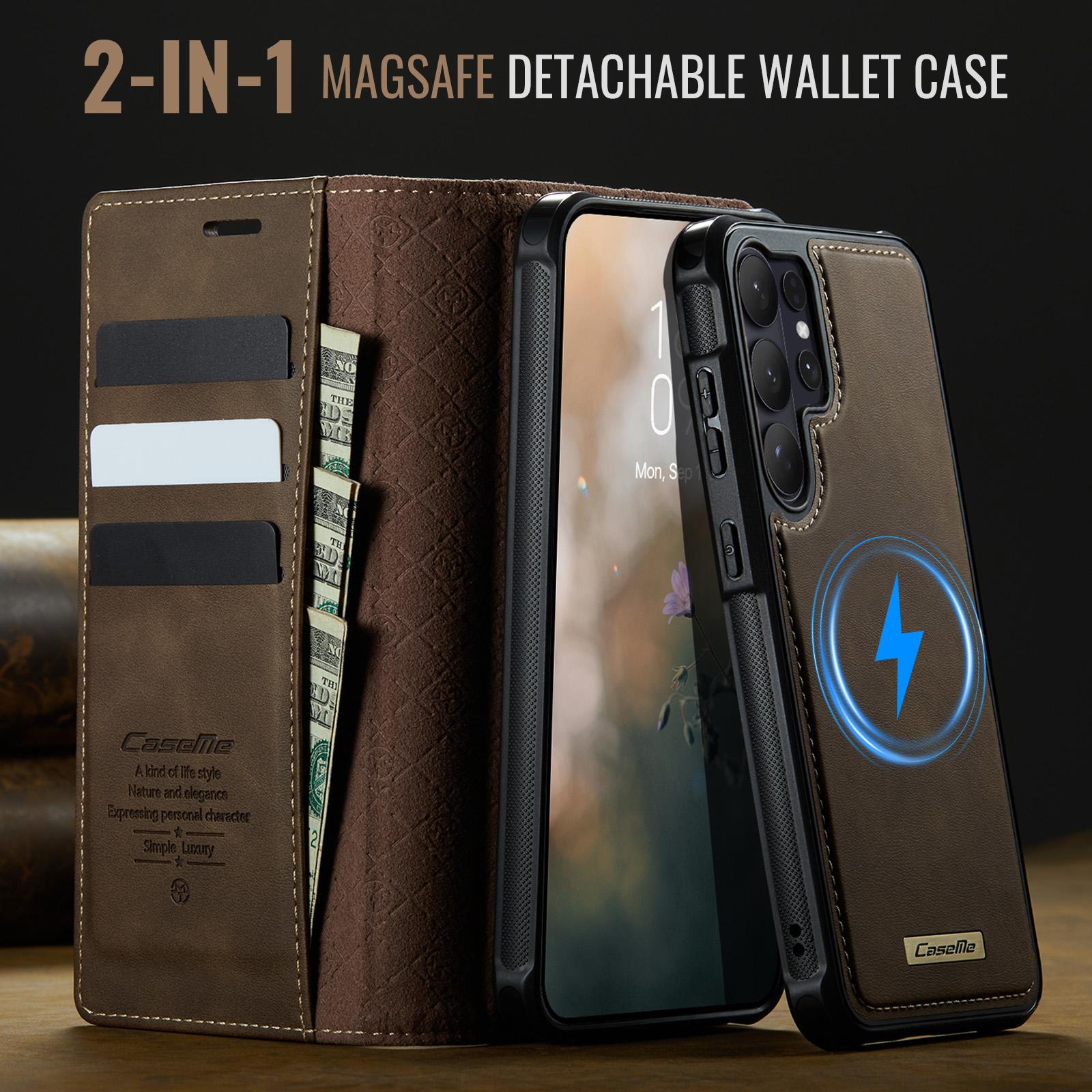 Samsung Galaxy A57 5G CaseMe C49 Magnetic RFID Blocking Detachable Wallet Leather Phone Case (Coffee) - Image 5
