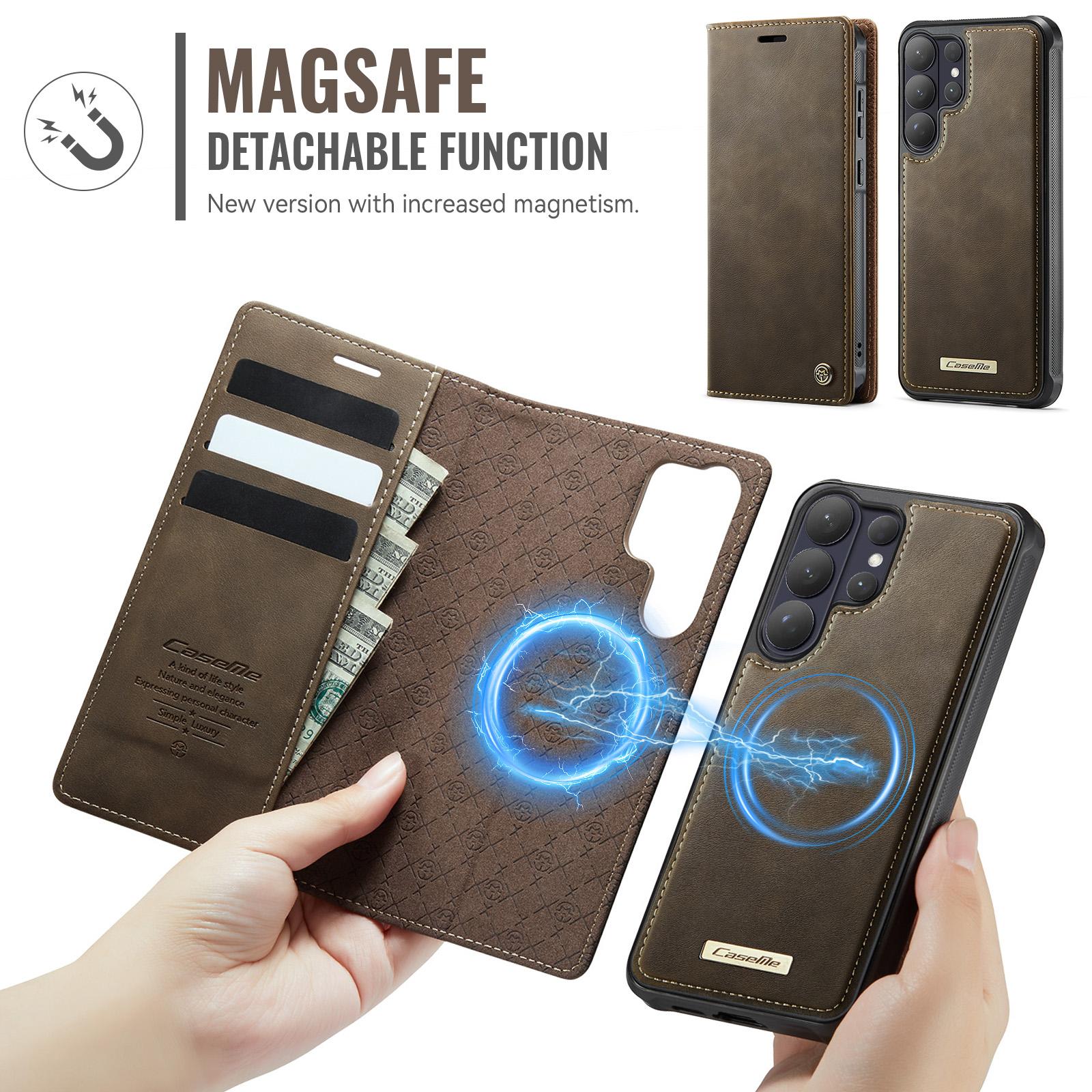 Samsung Galaxy A57 5G CaseMe C49 Magnetic RFID Blocking Detachable Wallet Leather Phone Case (Coffee) - Image 7