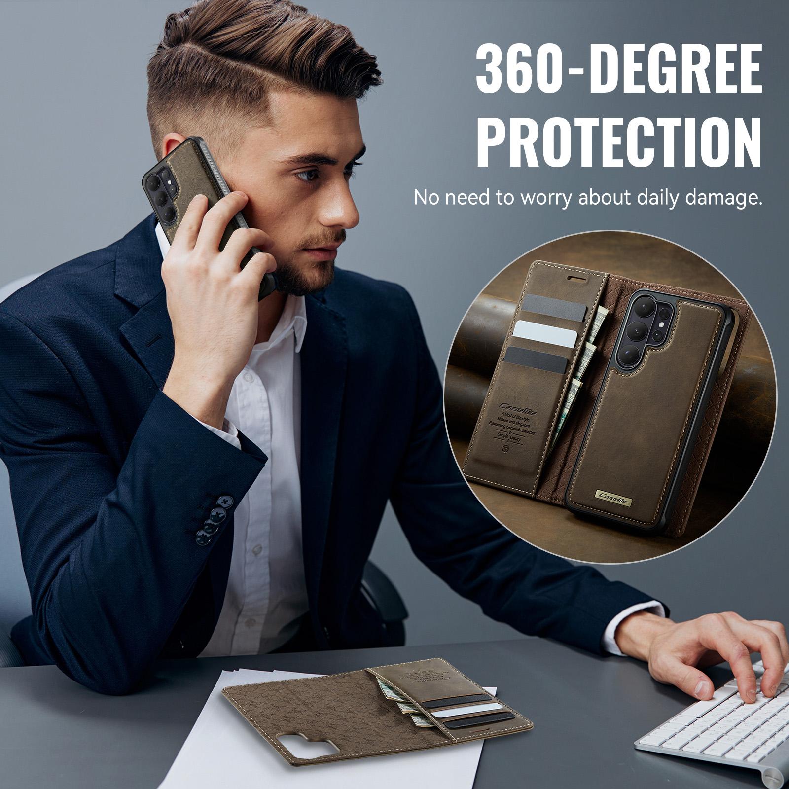 Samsung Galaxy A57 5G CaseMe C49 Magnetic RFID Blocking Detachable Wallet Leather Phone Case (Coffee) - Image 9