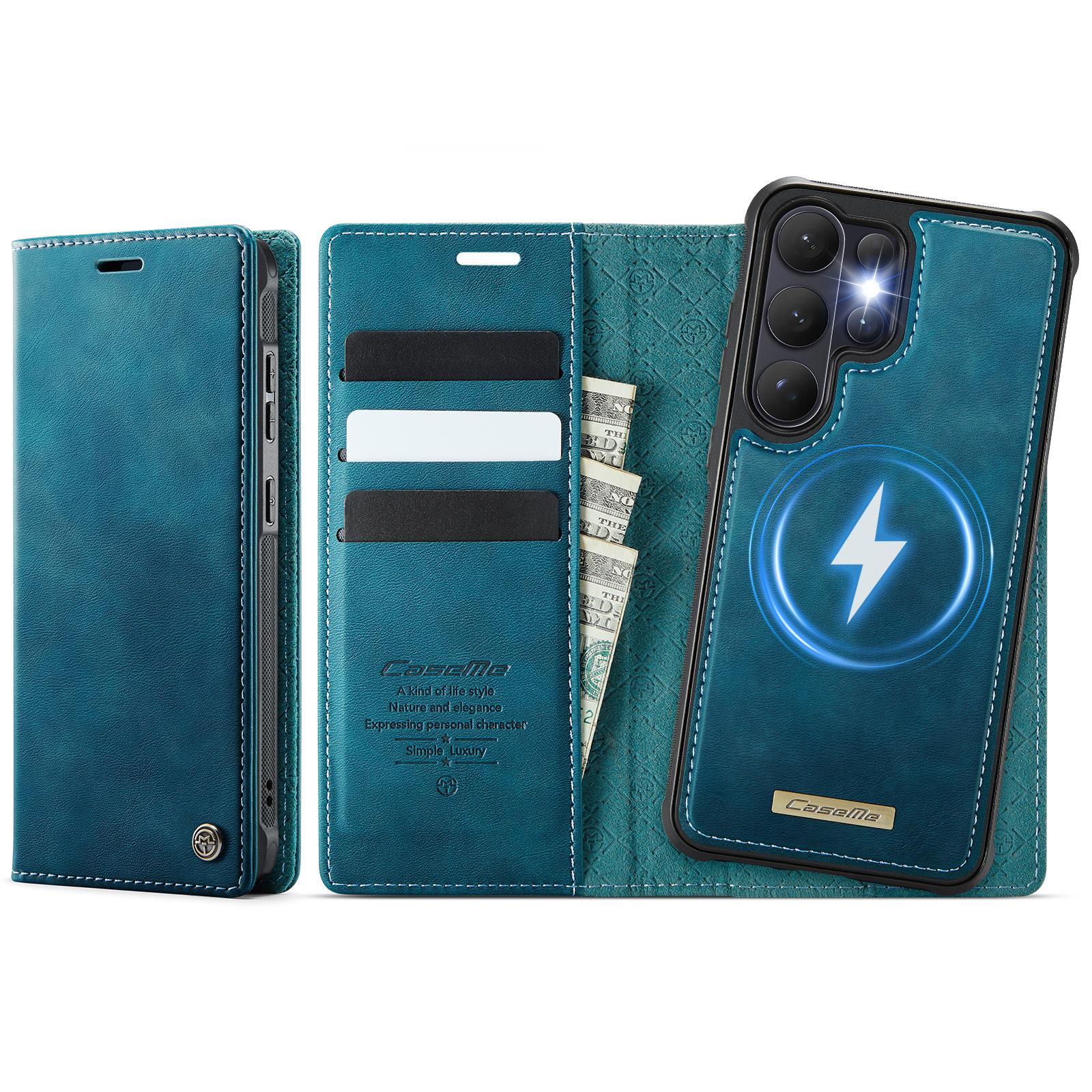 Samsung Galaxy S26 Ultra 5G CaseMe C49 Magnetic RFID Blocking Detachable Wallet Leather Phone Case (Green) - Image 2