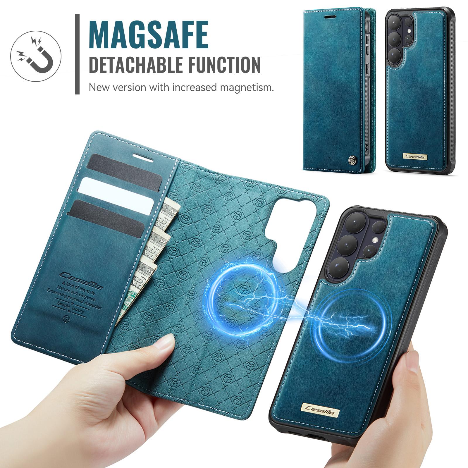 Samsung Galaxy S26 Ultra 5G CaseMe C49 Magnetic RFID Blocking Detachable Wallet Leather Phone Case (Green) - Image 10