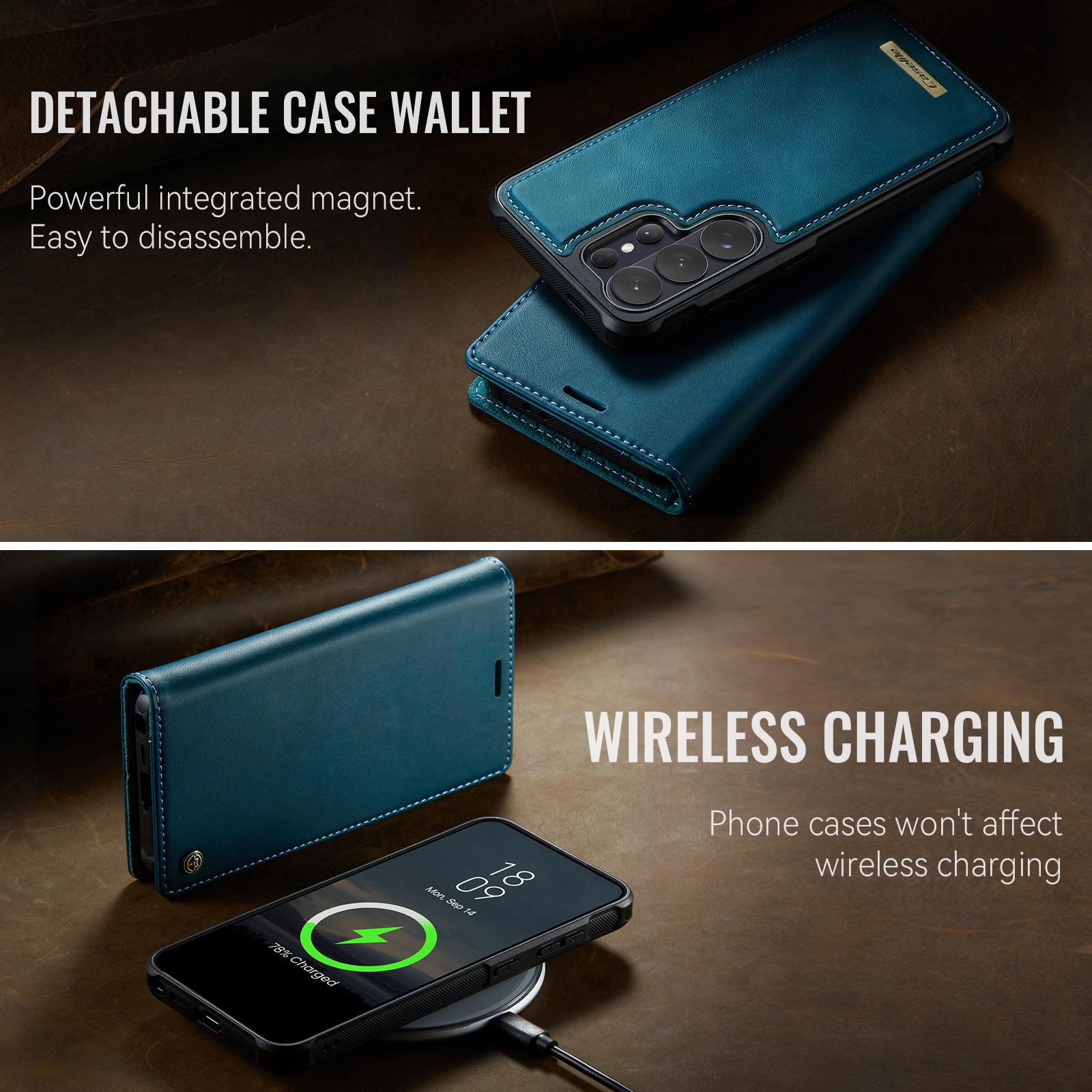 Samsung Galaxy S26 Ultra 5G CaseMe C49 Magnetic RFID Blocking Detachable Wallet Leather Phone Case (Green) - Image 7